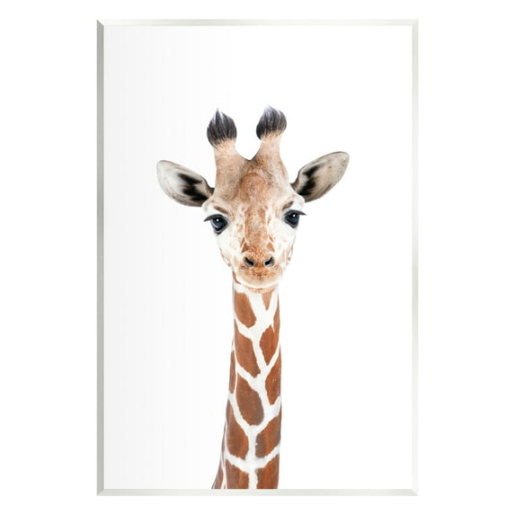 Stupell Industries Giraffe on White Portrait Animals & Insects Painting Unframed Art Print Wall Art, 13 x 19