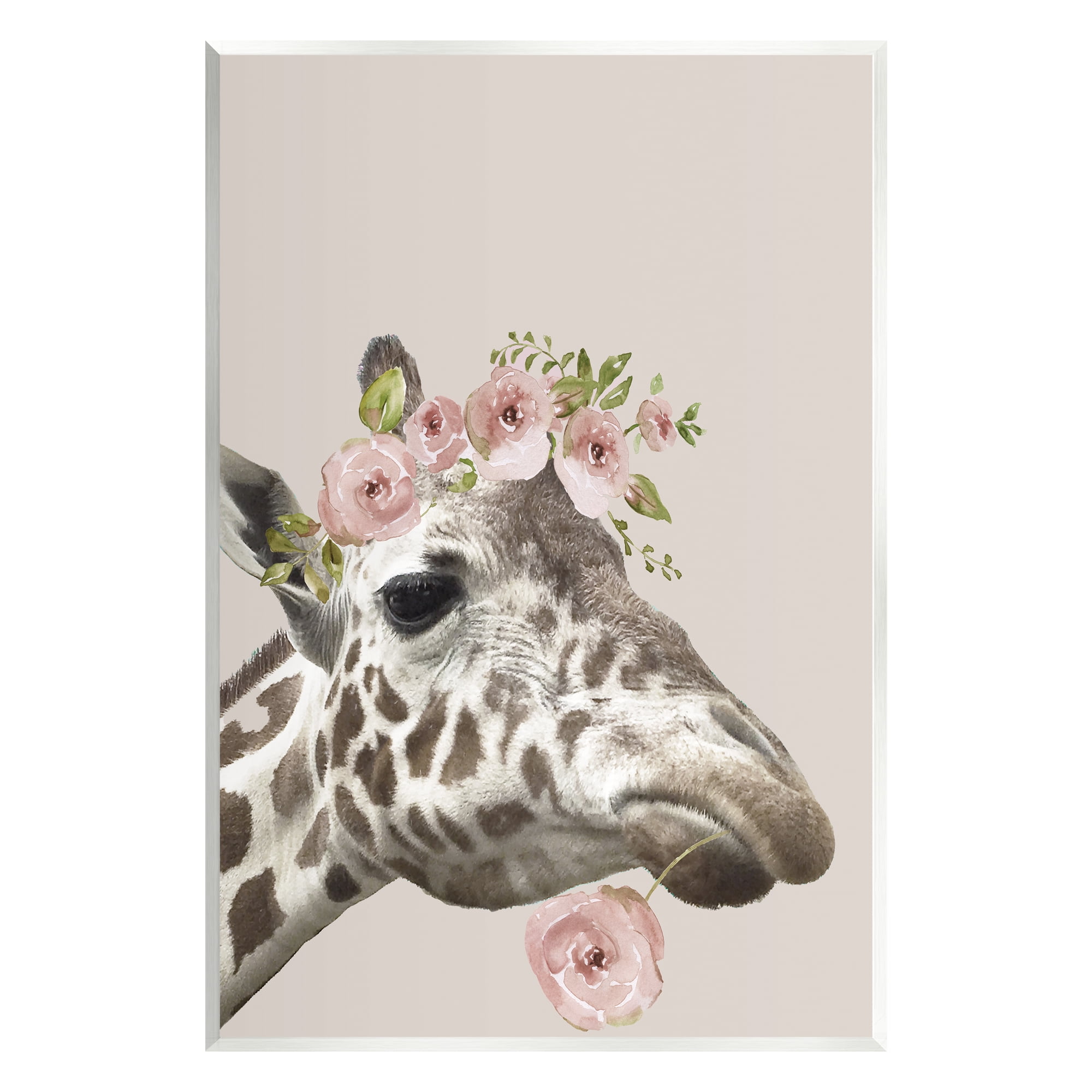 Stupell Industries Giraffe with Rose Crown Animals & Insects Painting Unframed Art Print Wall Art, 10 x 15