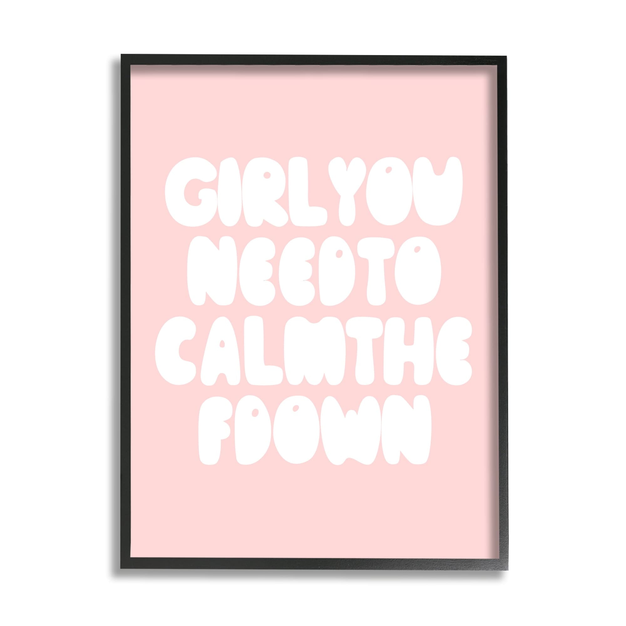 Stupell Industries Girl Calm The F Down Funny Phrase Pink, 11 x 14, Design by Daphne Polselli