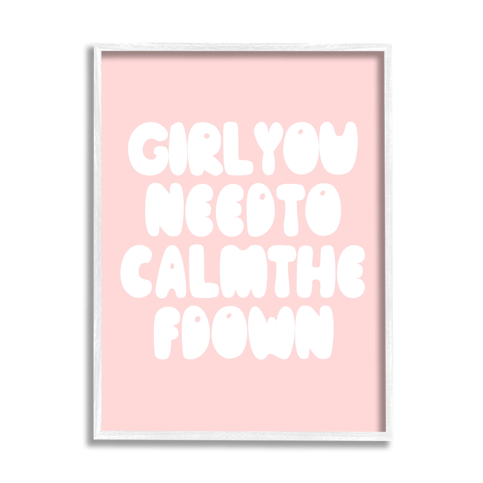 Stupell Industries Girl Calm The F Down Funny Phrase Pink, 11 x 14, Design by Daphne Polselli