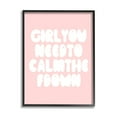 thumbnail image 1 of Stupell Industries Girl Calm The F Down Funny Phrase Pink, 16 x 20, Design by Daphne Polselli, 1 of 5