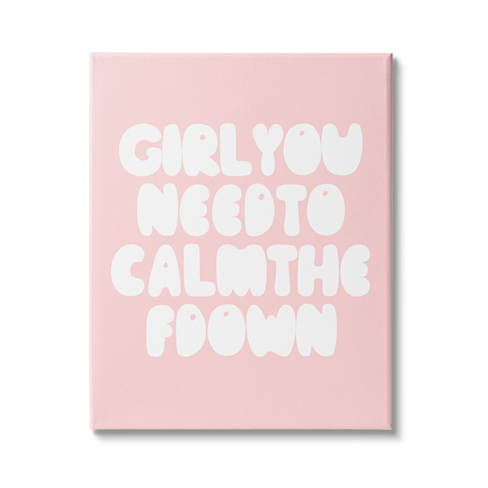 Stupell Industries Girl Calm The F Down Funny Phrase Pink, 16 x 20, Design by Daphne Polselli