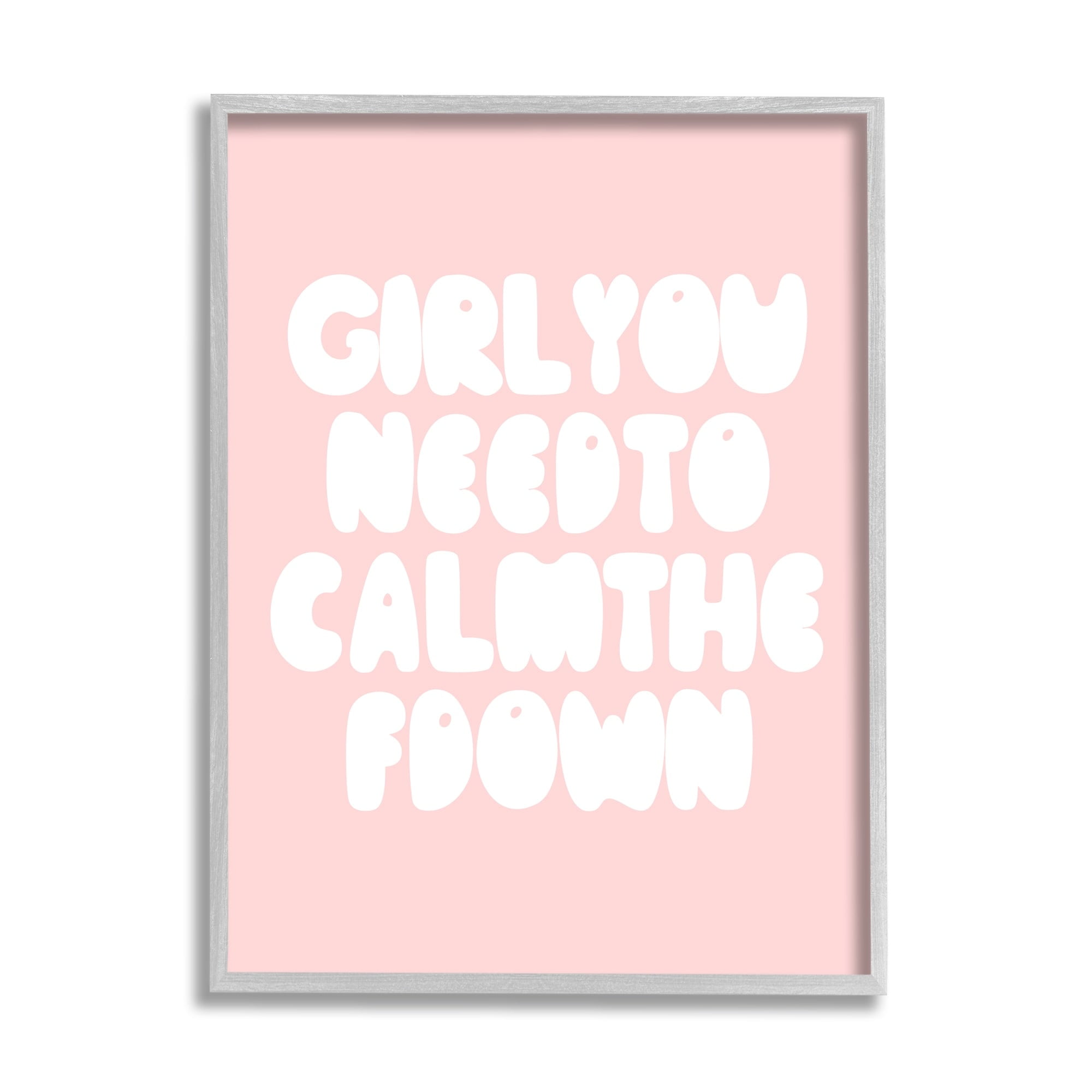 Stupell Industries Girl Calm The F Down Funny Phrase Pink, 24 x 30, Design by Daphne Polselli