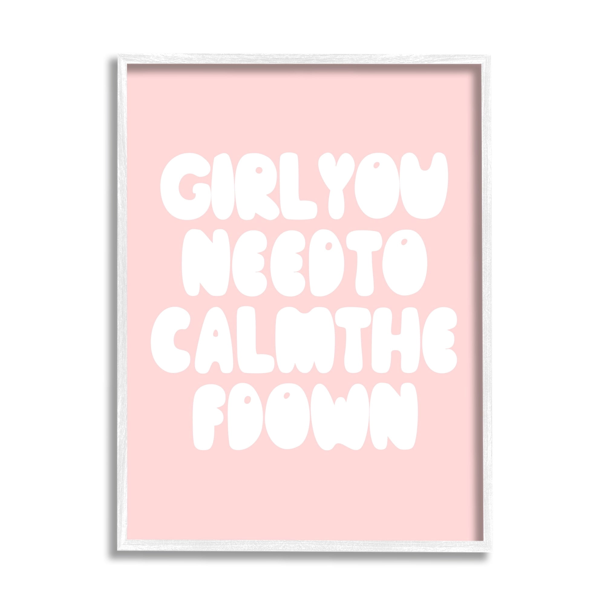 Stupell Industries Girl Calm The F Down Funny Phrase Pink, 24 x 30, Design by Daphne Polselli