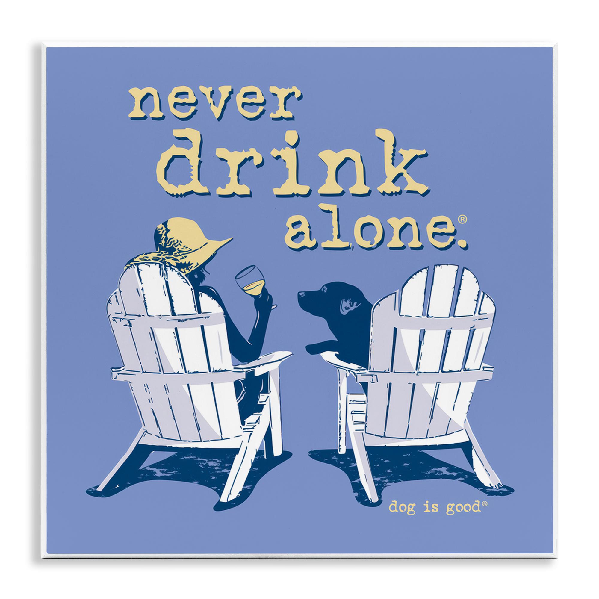 Stupell Industries Girl & Dog Drink Alone Animals Painting Unframed Art Print Wall Art, 12 x 12