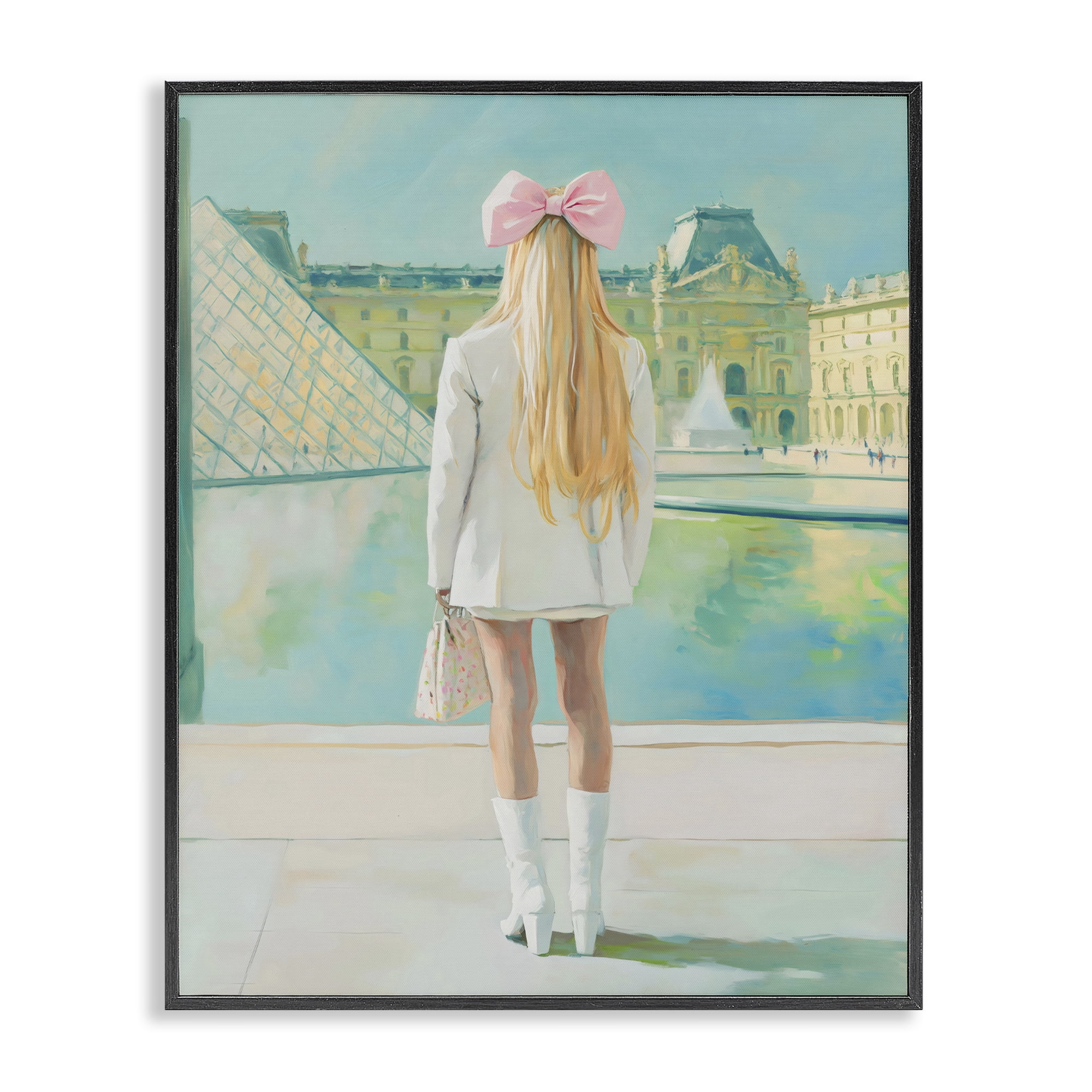 Stupell Industries Girl In Paris Observing Black Framed Giclee Art, design by The Prints Vibe