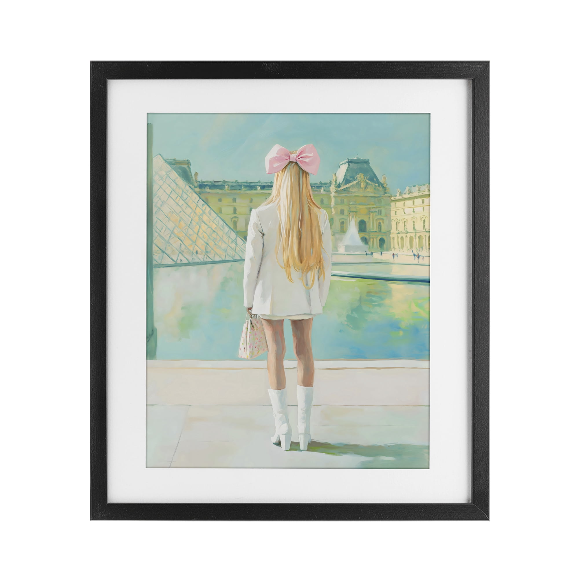 Stupell Industries Girl In Paris Observing Black Framed Print Under Glass, design by The Prints Vibe