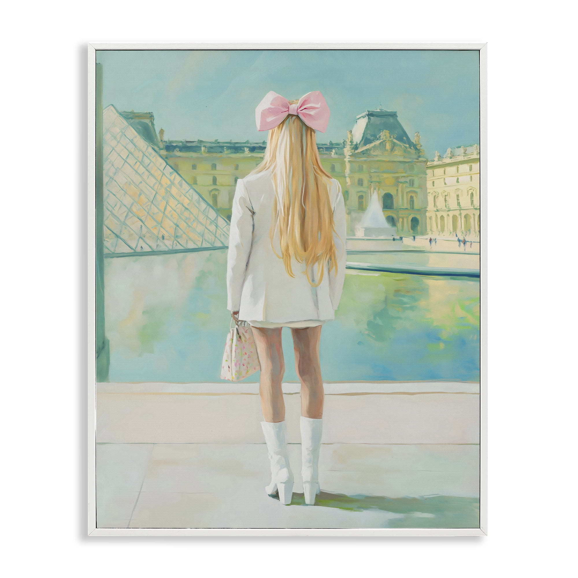 Stupell Industries Girl In Paris Observing White Framed Giclee Art, design by The Prints Vibe