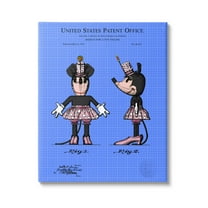 Stupell Industries Girl Mouse Toy Blueprint Graphic Art Gallery Wrapped Canvas Print Wall Art, Design by Karl Hronek