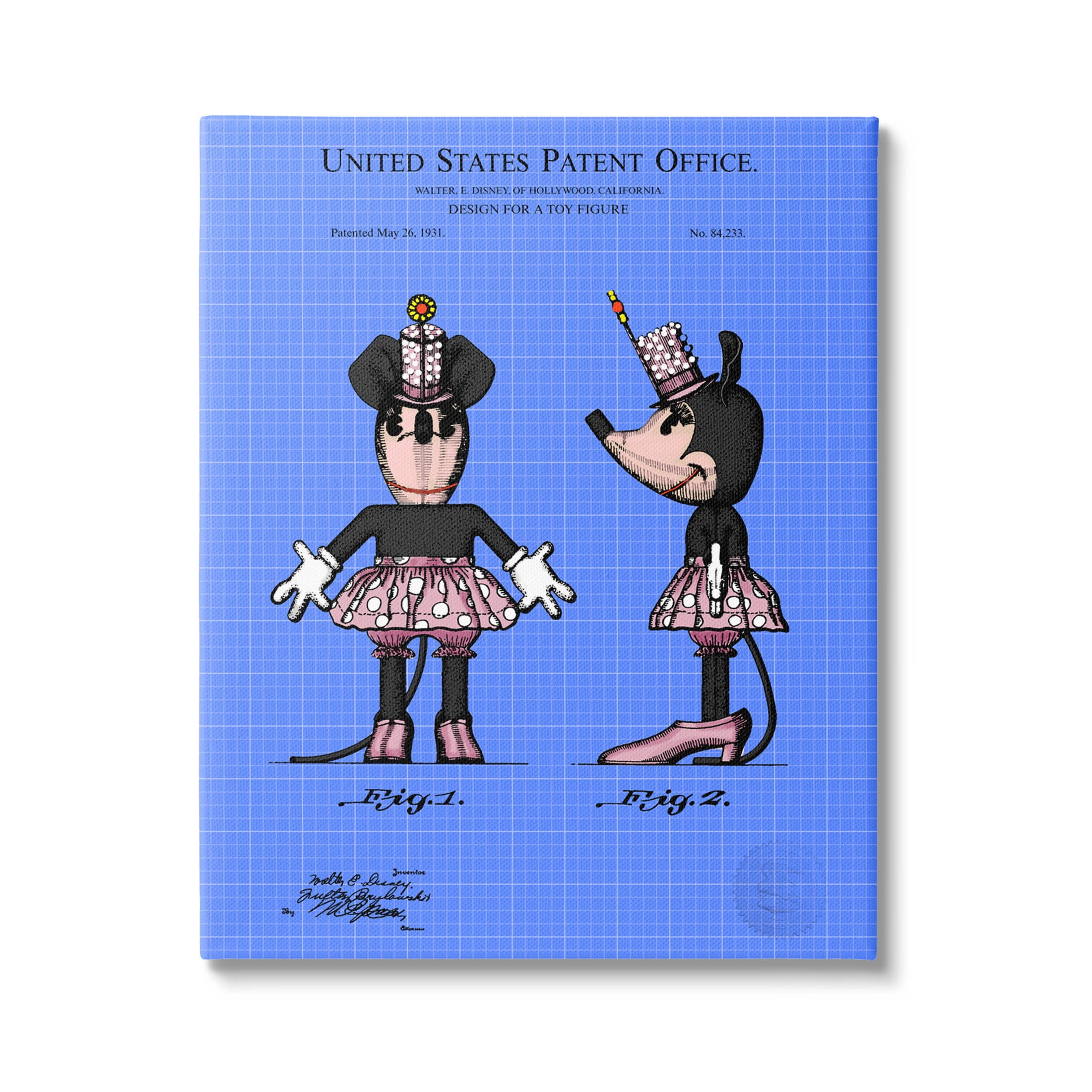 Stupell Industries Girl Mouse Toy Blueprint Graphic Art Gallery Wrapped Canvas Print Wall Art, Design by Karl Hronek