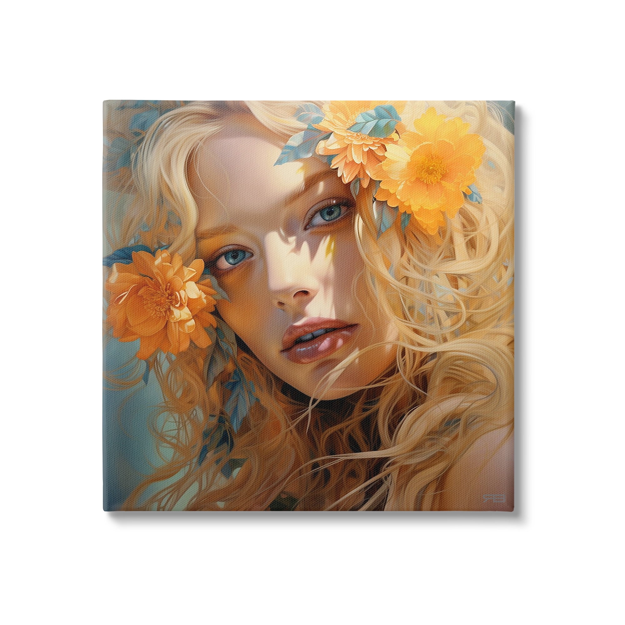 Stupell Industries Girl & Orange Blossoms Botanical & Floral Painting Gallery Wrapped Canvas Art Print Wall Art, 24 x 24