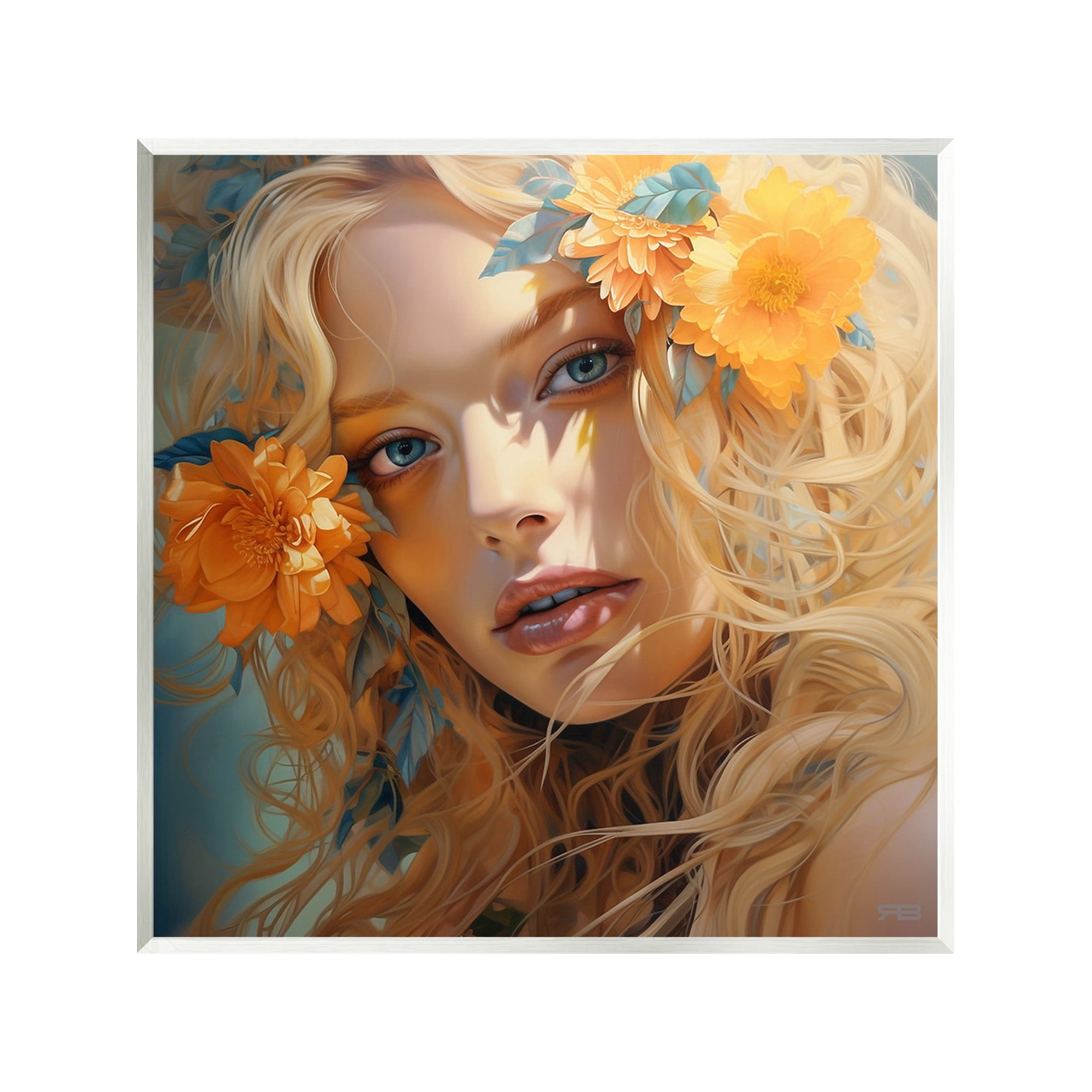 Stupell Industries Girl & Orange Blossoms Botanical & Floral Painting Unframed Art Print Wall Art, 12 x 12