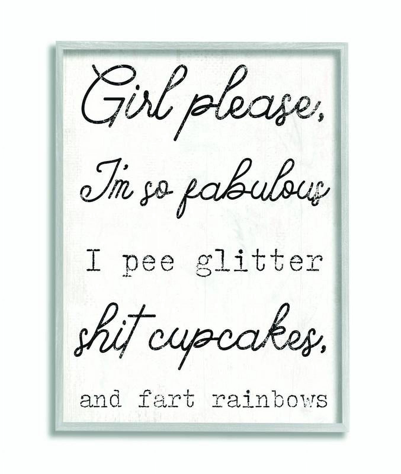Stupell Industries Girl Please Glam Funny Wood Textured Word Design Framed Wall Art by Daphne Polselli