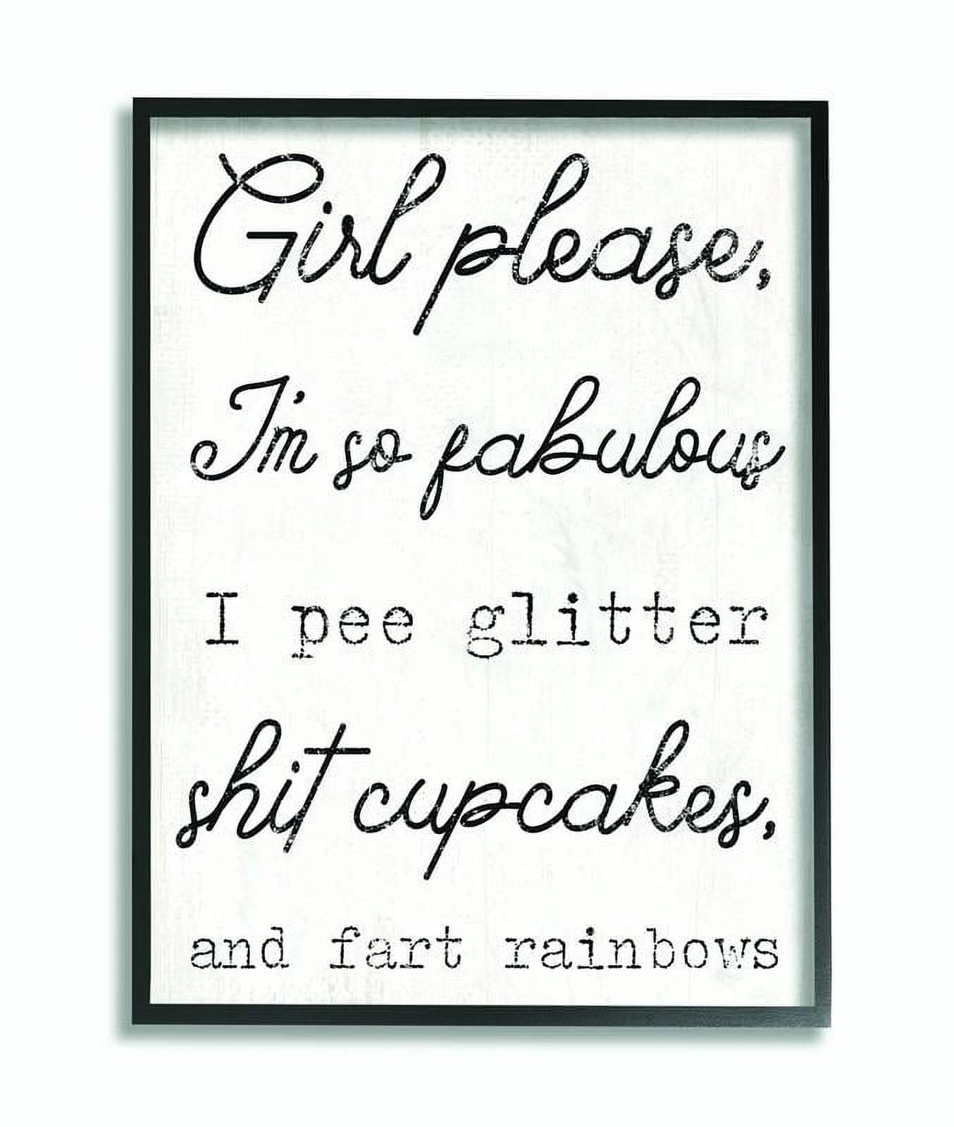 Stupell Industries Girl Please Glam Funny Wood Textured Word Design Framed Wall Art by Daphne Polselli