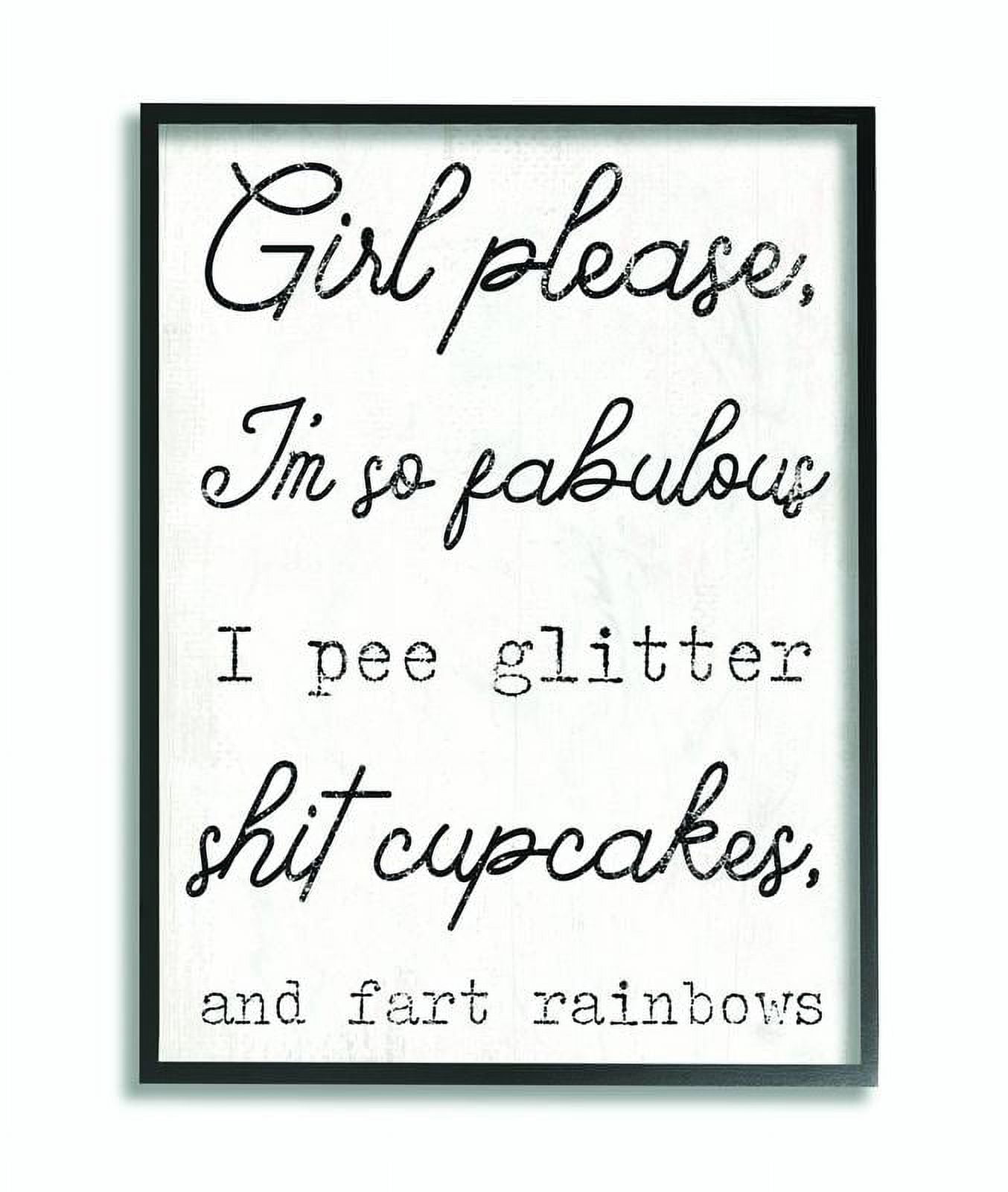 Stupell Industries Girl Please Glam Funny Wood Textured Word Design Framed Wall Art by Daphne Polselli