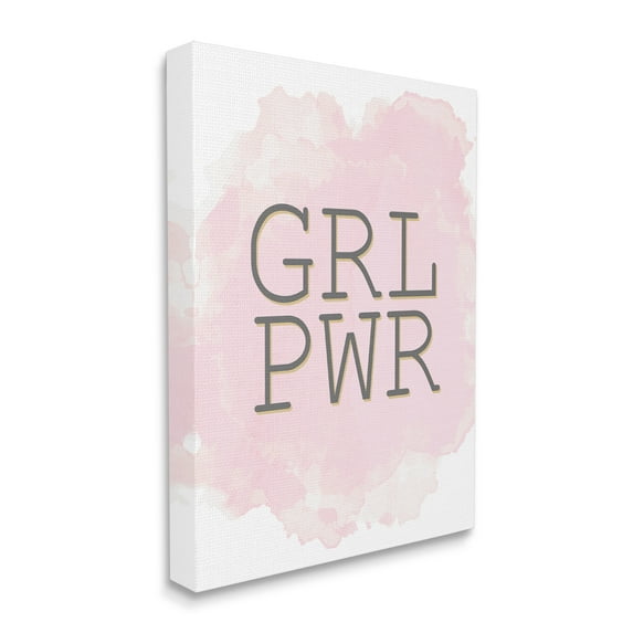Stupell Industries Girl Power Abbreviated Text Abstract Pink Texture Canvas Wall Art by Kim Allen