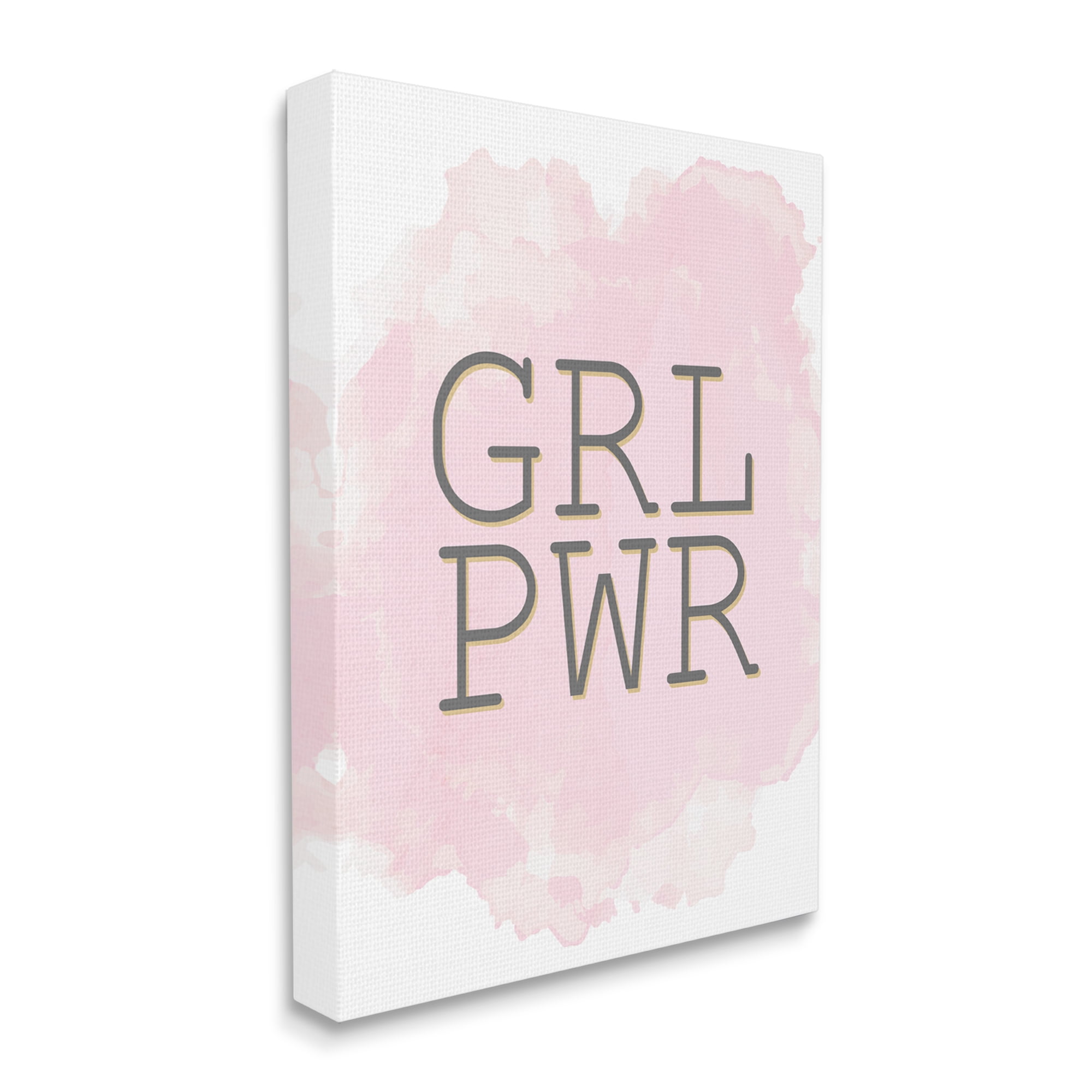 Stupell Industries Girl Power Abbreviated Text Abstract Pink Texture Canvas Wall Art by Kim Allen