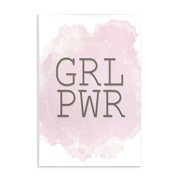 Stupell Industries Contemporary Girl Power Abbreviated Text Abstract Pink Wall Plaque Art, 10 x 15, by Kim Allen