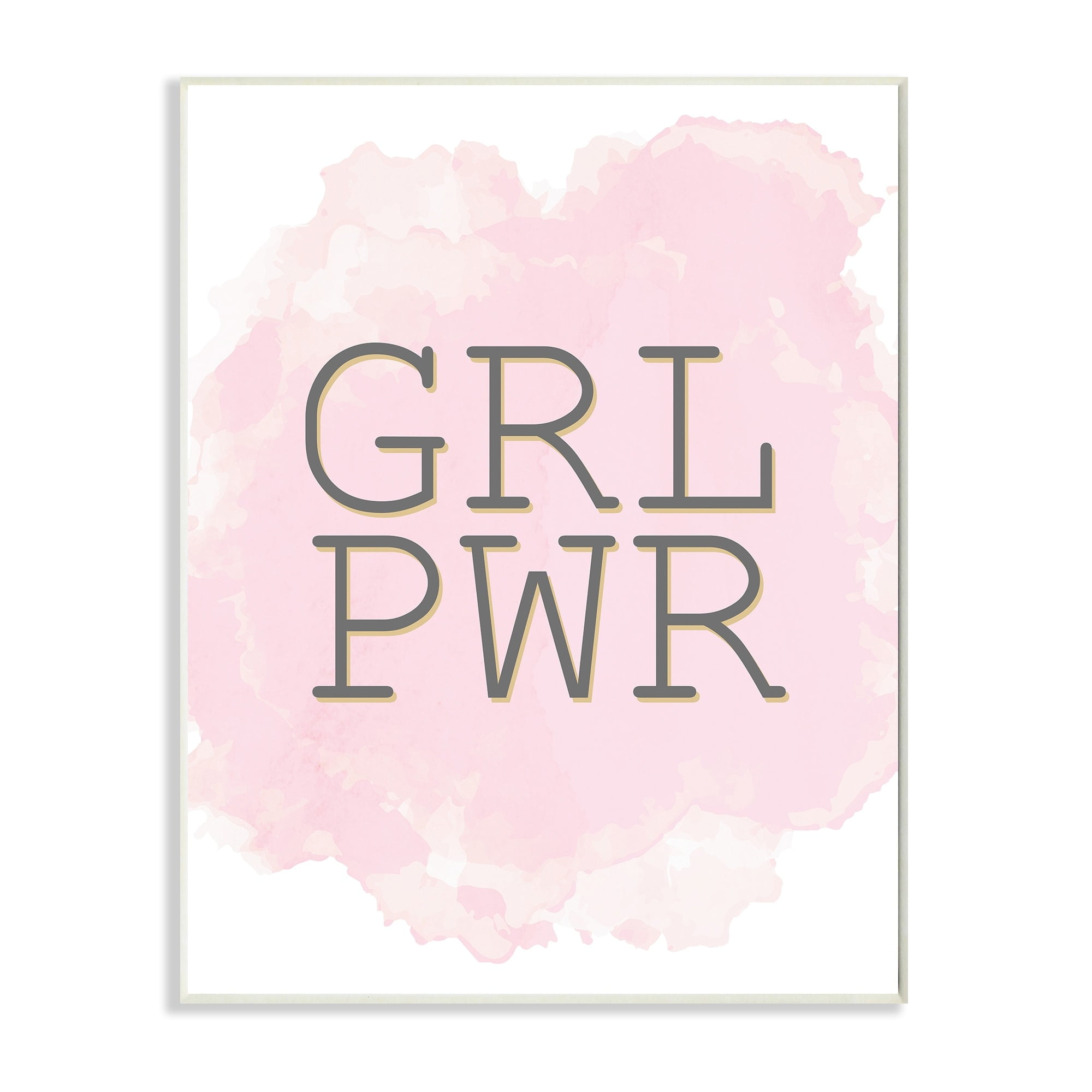 Stupell Industries Girl Power Abbreviated Text Abstract Pink Texture Wall Plaque by Kim Allen