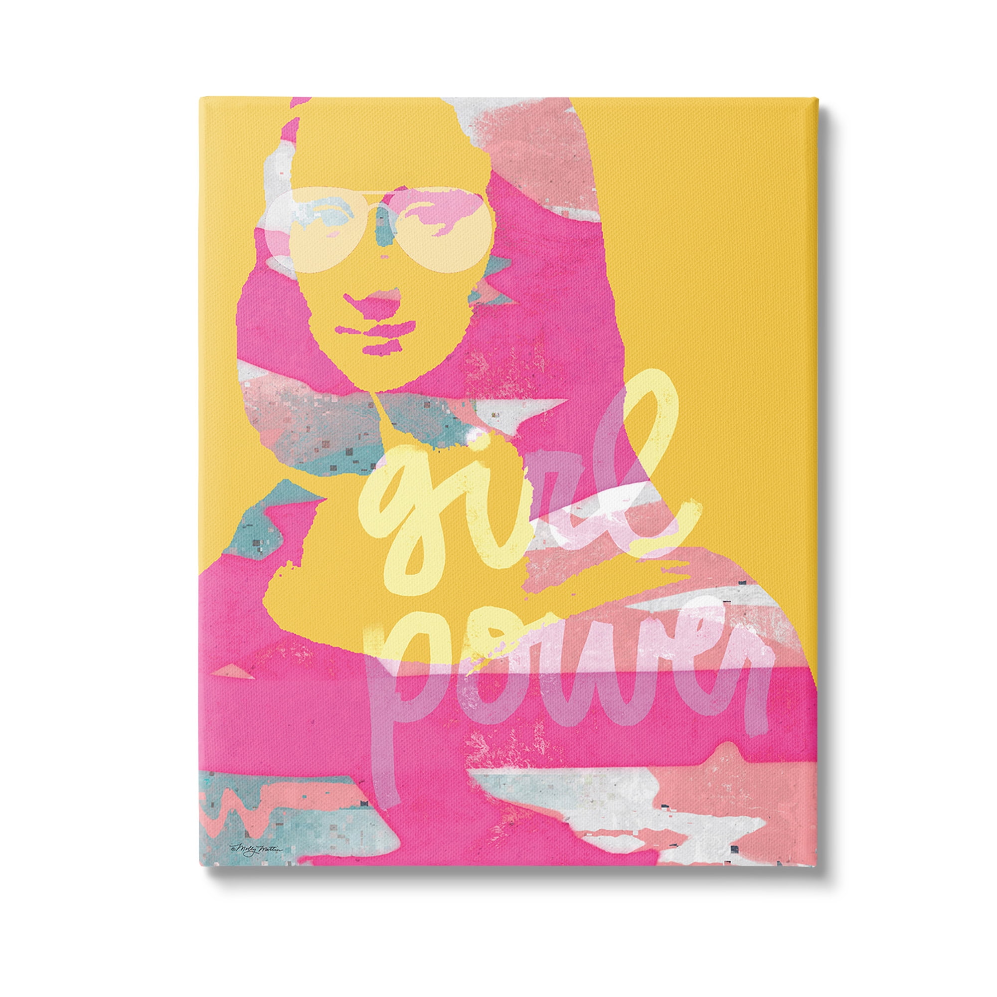 Stupell Industries Girl Power Abstract Face Abstract Painting Gallery Wrapped Canvas Art Print Wall Art, 36 x 48