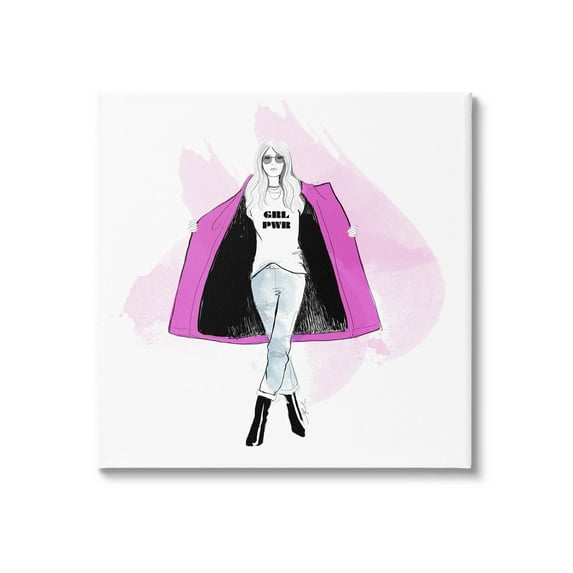 Stupell Industries Girl Power Fashion Portrait Graphic Art Gallery Wrapped Canvas Print Wall Art, Design by Alison Petrie