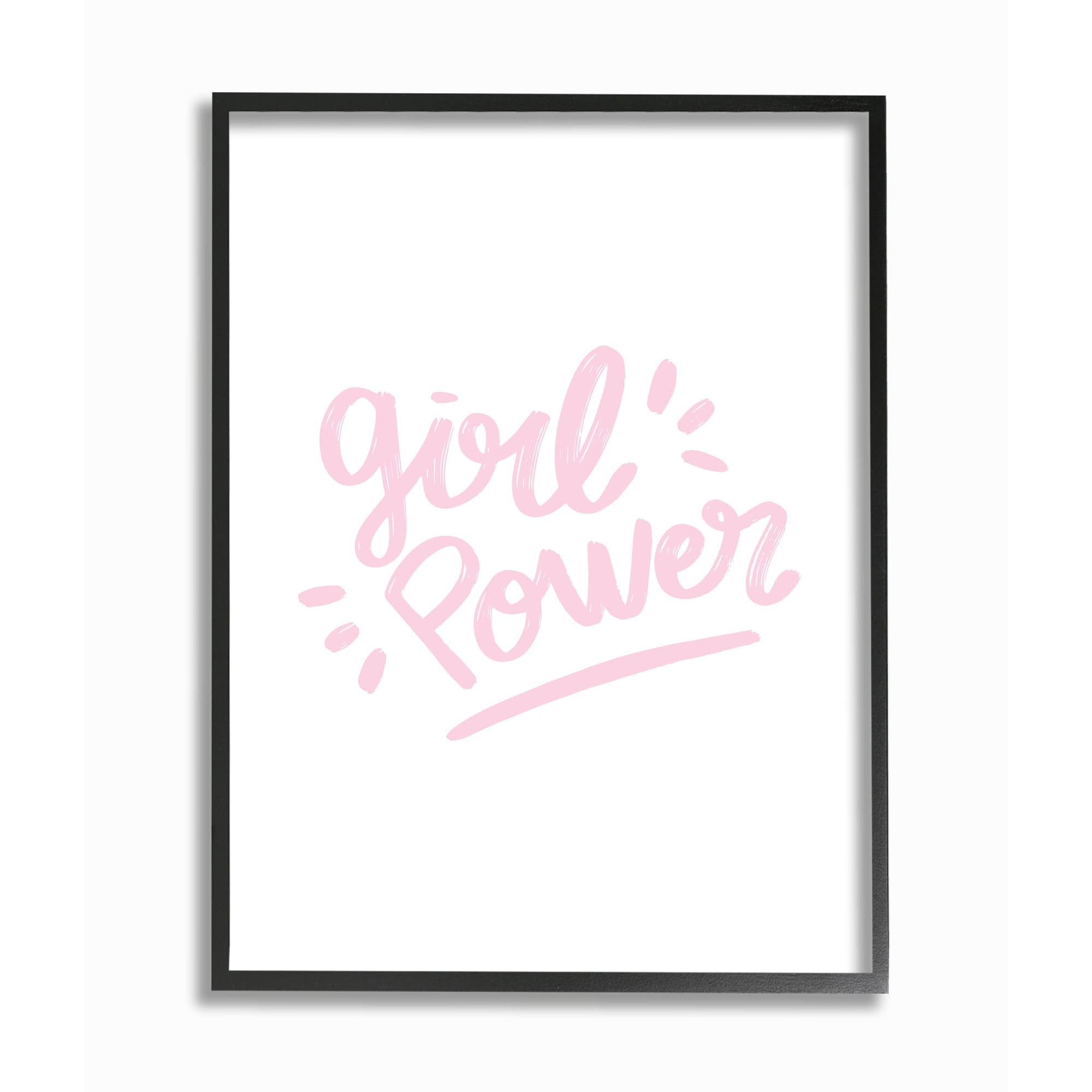 Stupell Industries Girl Power Minimal Design Pink and White Designed by Seven Trees Design