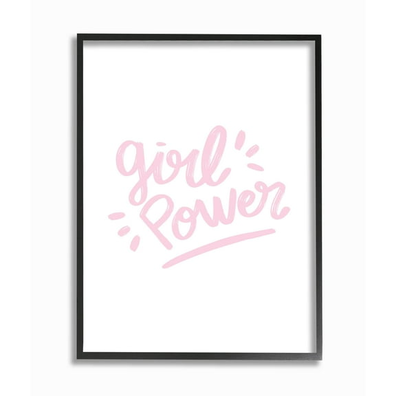 Stupell Industries Girl Power Minimal Design Pink and White Designed by Seven Trees Design