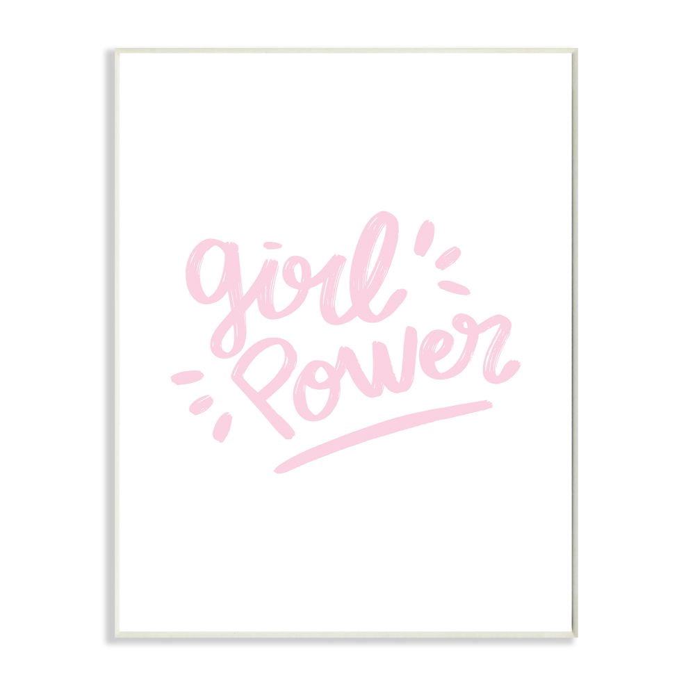 Stupell Industries Girl Power Minimal Design Pink and White Designed by Seven Trees Design