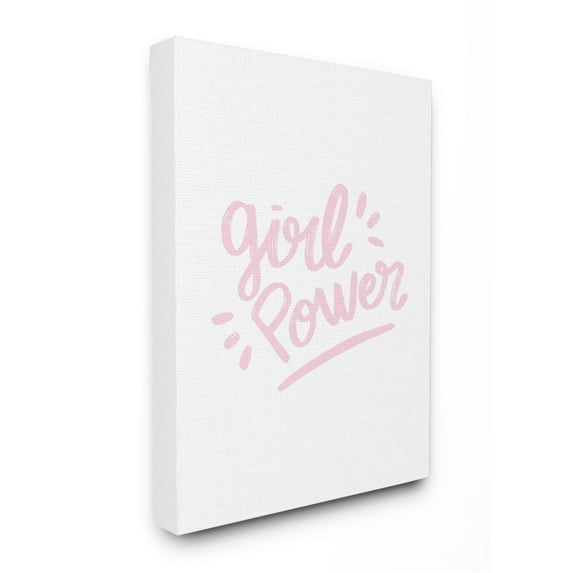 Stupell Industries Girl Power Minimal Design Pink and White Designed by Seven Trees Design
