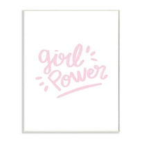 Stupell Industries Girl Power Minimal Design Pink and White Graphic Art Unframed Art Print Wall Art, 10x15, by Seven Trees Design