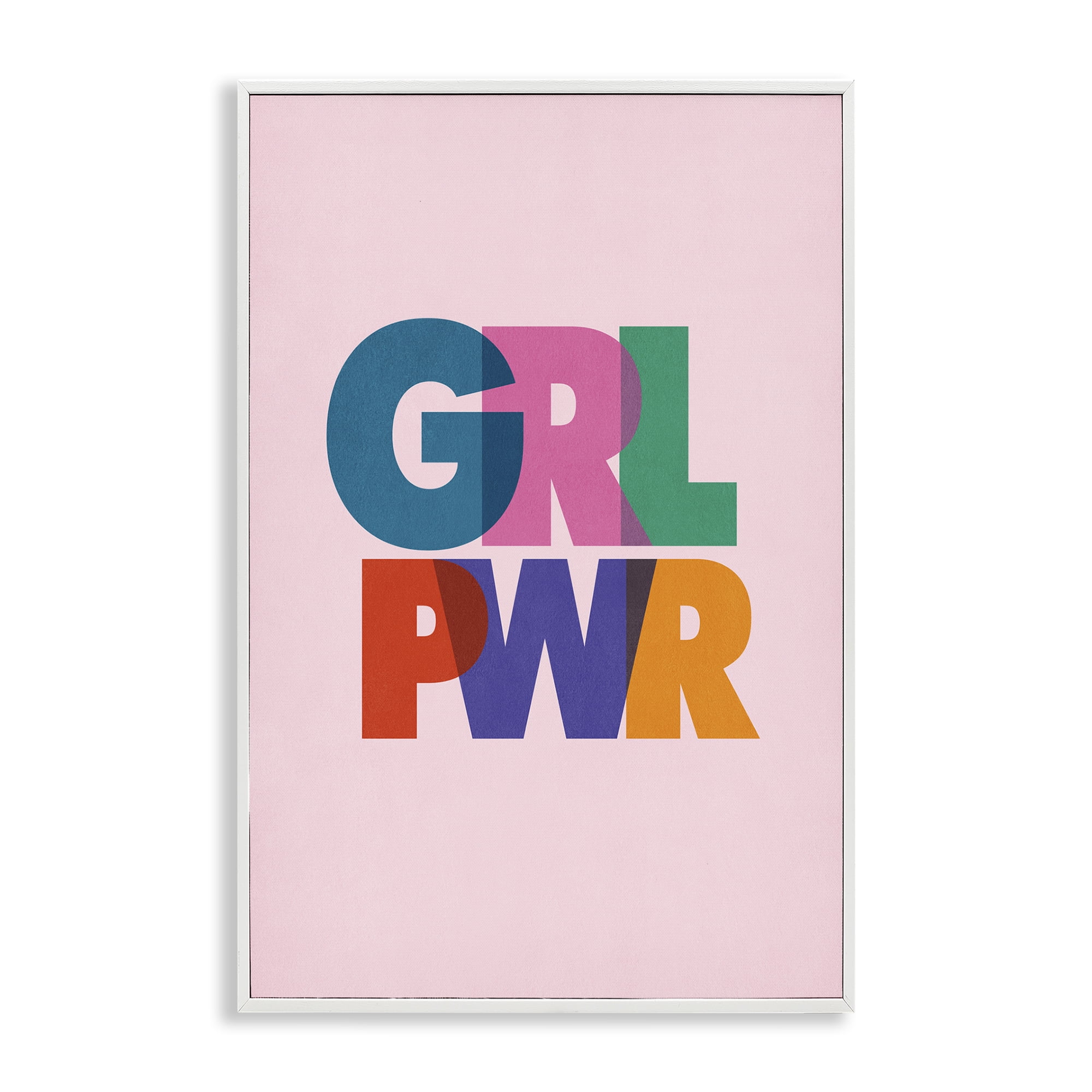 Stupell Industries Girl Power Pastel Text Text & Numbers Painting White Framed Art Print Wall Art, 16 x 24