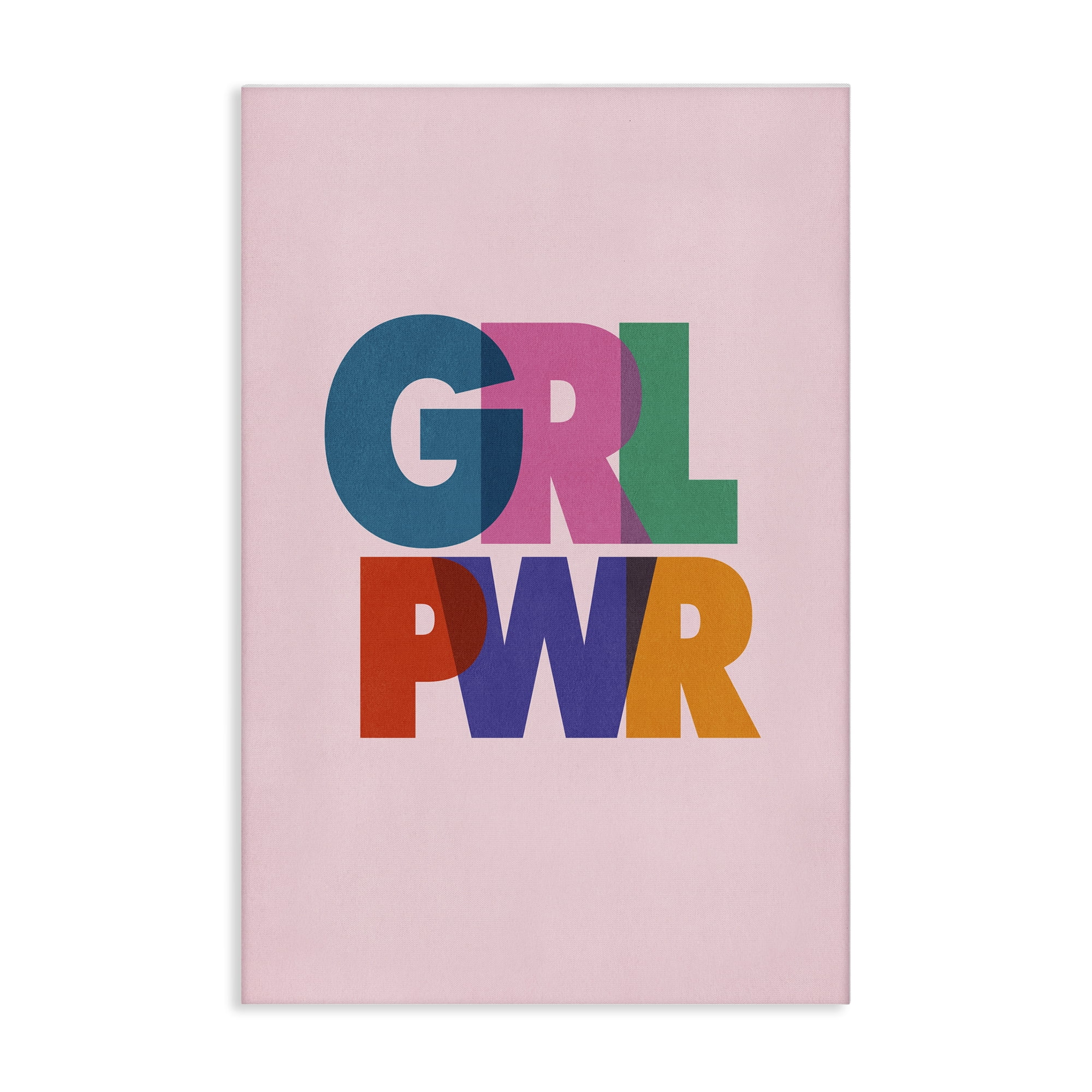 Stupell Industries Girl Power Pastel Text Text & Numbers Painting Wrapped Canvas Art Print Wall Art, 24 x 36