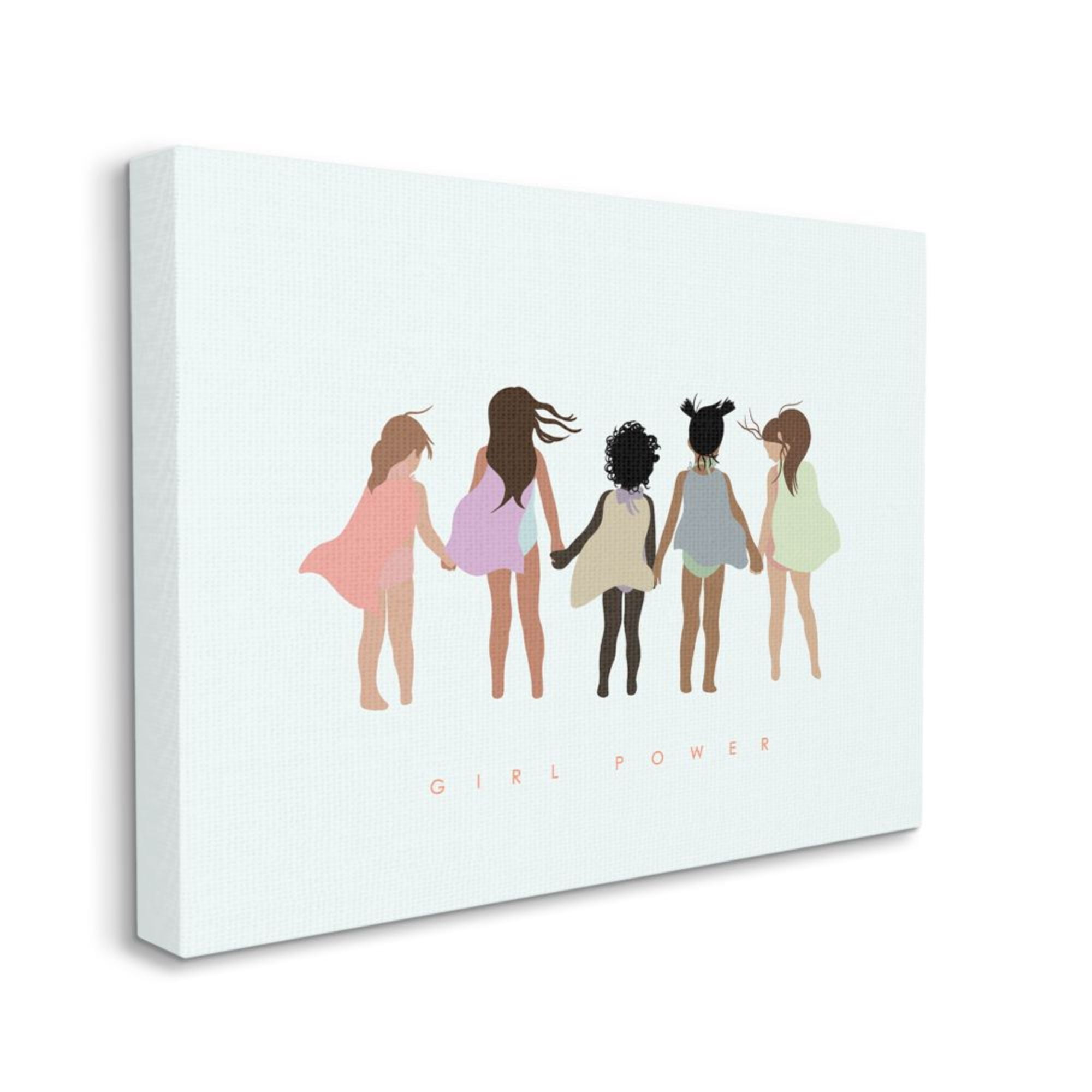 Stupell Industries Girl Power Phrase Inclusive Caped Superheroes Design by Leah Straatsma, 30" x 40"