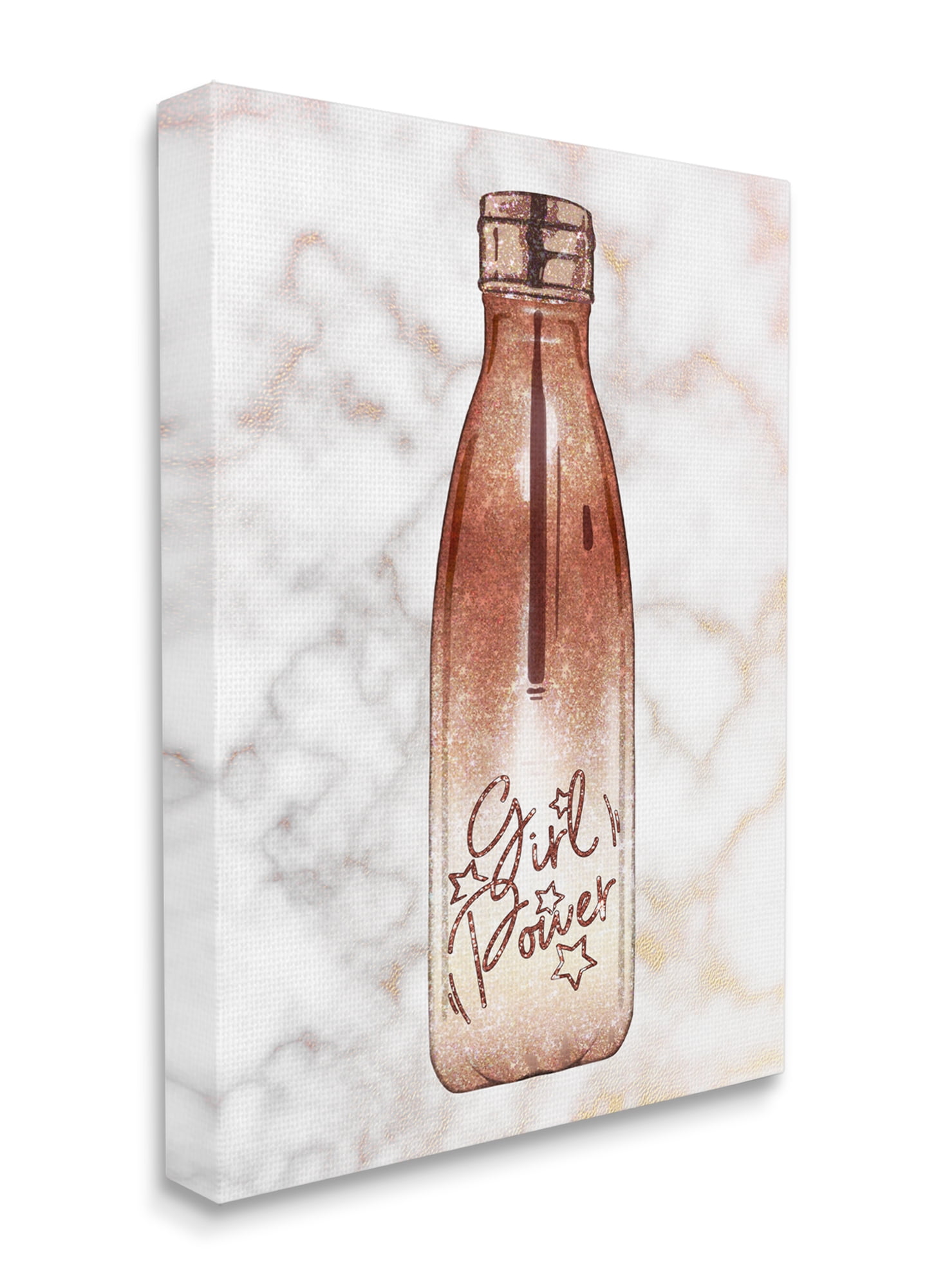 Stupell Industries Girl Power Quote Fashion Bottle over Marble Canvas Wall Art, 30 x 40, Design by Ziwei Li