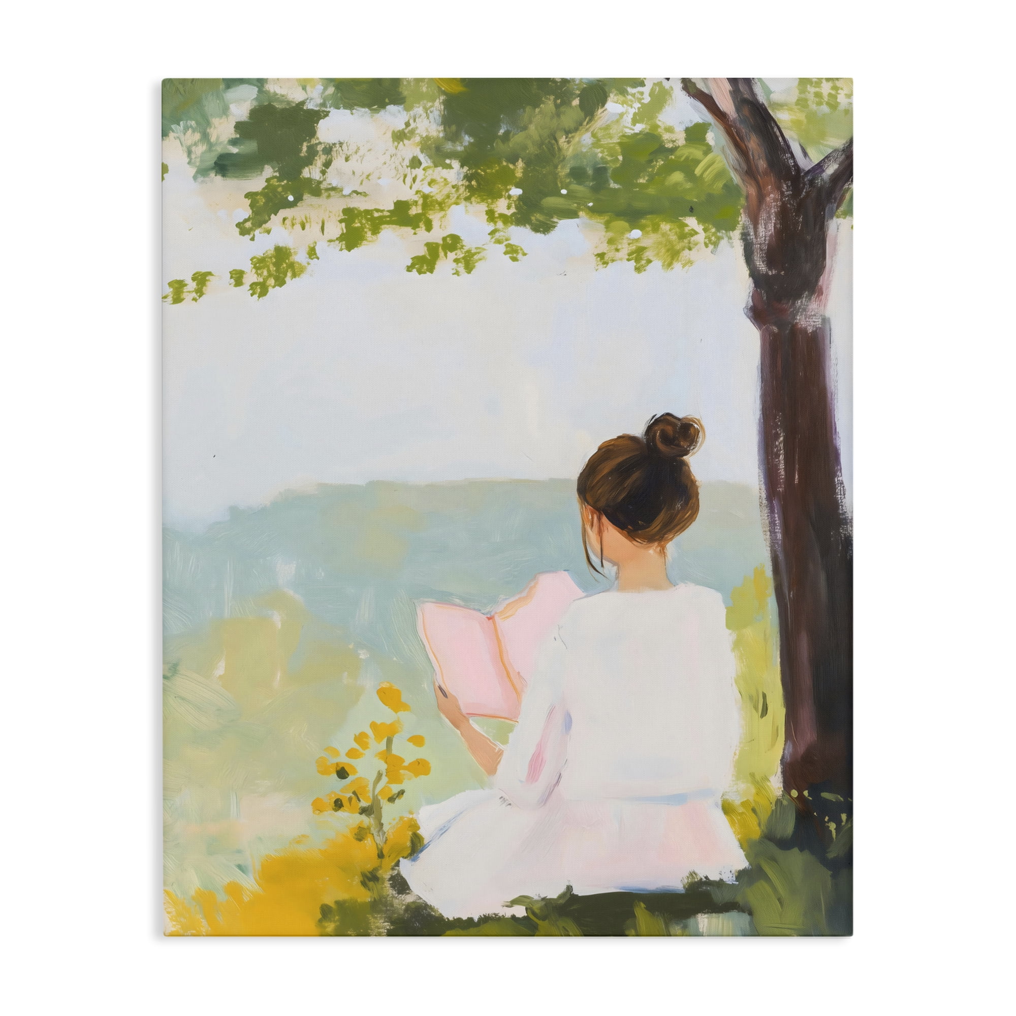 Stupell Industries Girl Reading in Nature Canvas Wall Art, design by The Prints Vibe