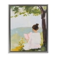 thumbnail image 1 of Stupell Industries Contemporary Girl Reading in Nature Gray Floating Frame Canvas Art, 25 x 31, by The Prints Vibe, 1 of 8