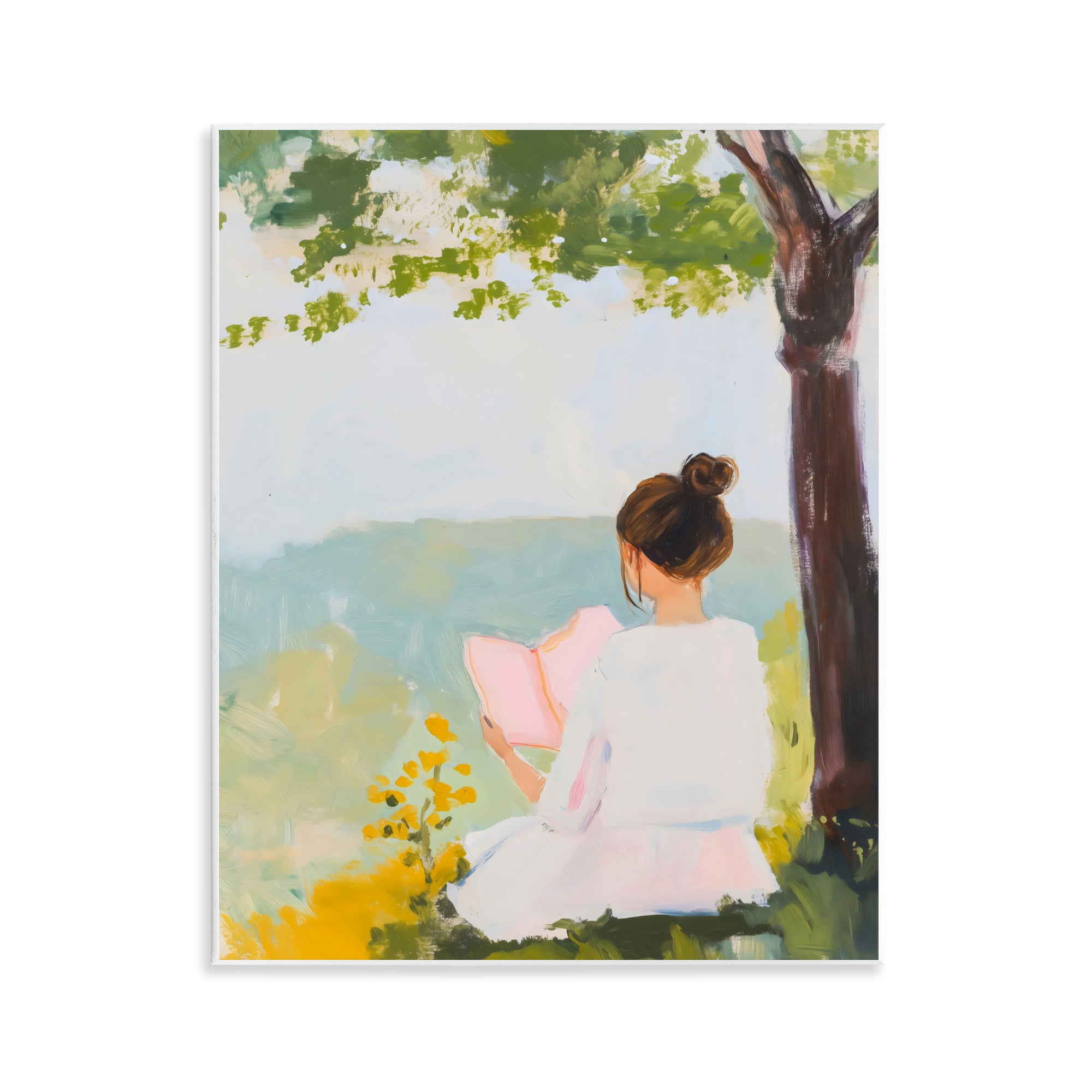 Stupell Industries Girl Reading in Nature Wall Plaque Art, design by The Prints Vibe
