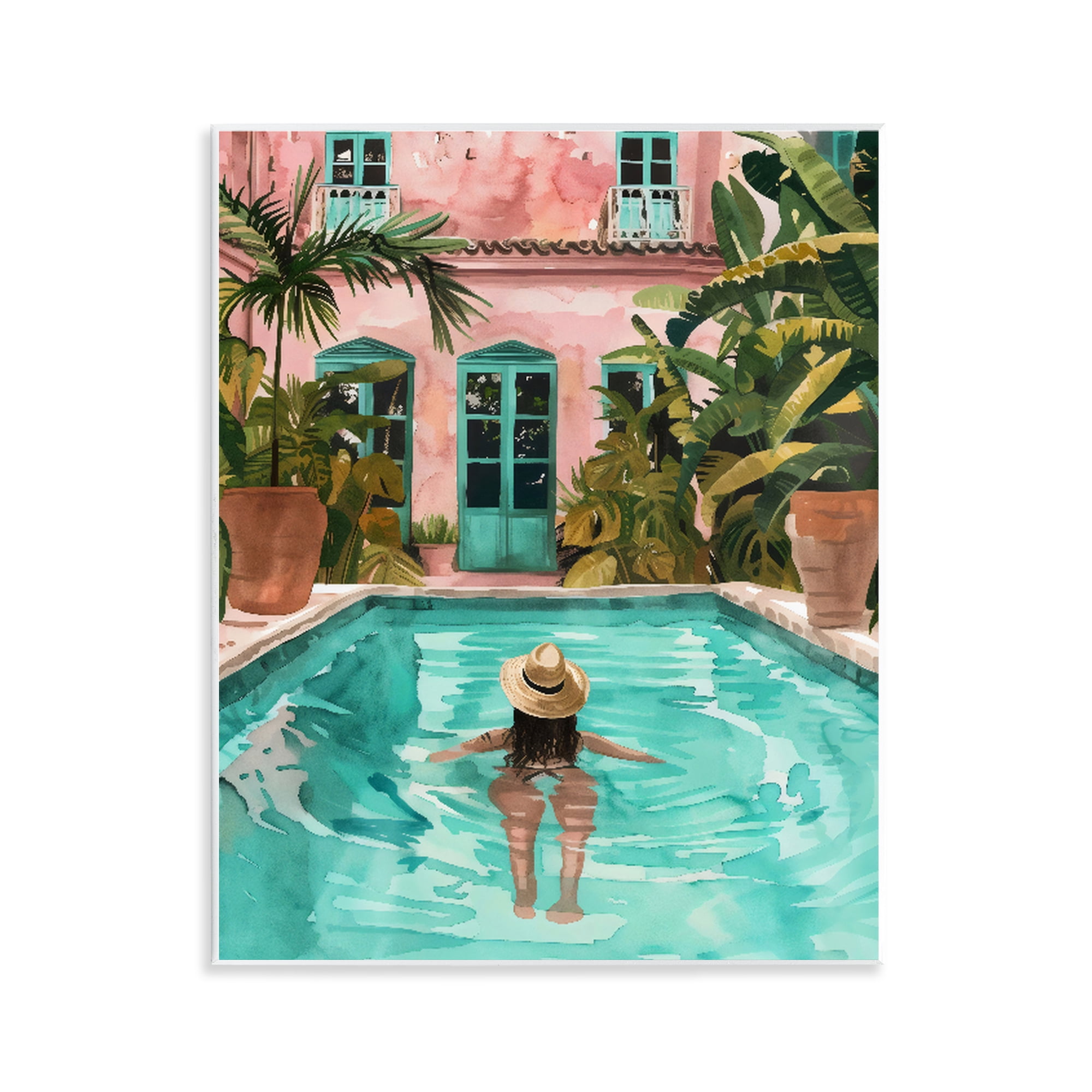 Stupell Industries Girl Swimming In Pool Wall Plaque Art, design by The Prints Vibe