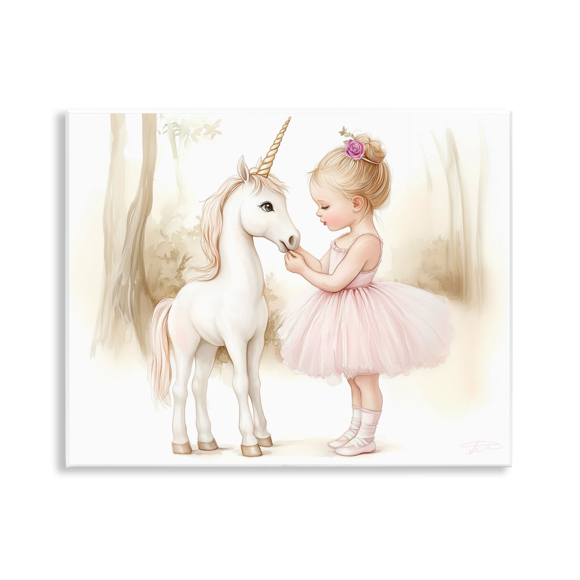 Stupell Industries Girl & Unicorn Friendship Wall Plaque Art, design by Whimsical Wonders