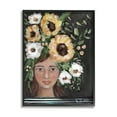 thumbnail image 1 of Stupell Industries Girl Wearing Flower Crown Yellow White Blossoms Painting Painting Black Framed Art Print Wall Art, Design by Amanda Hilburn, 1 of 7