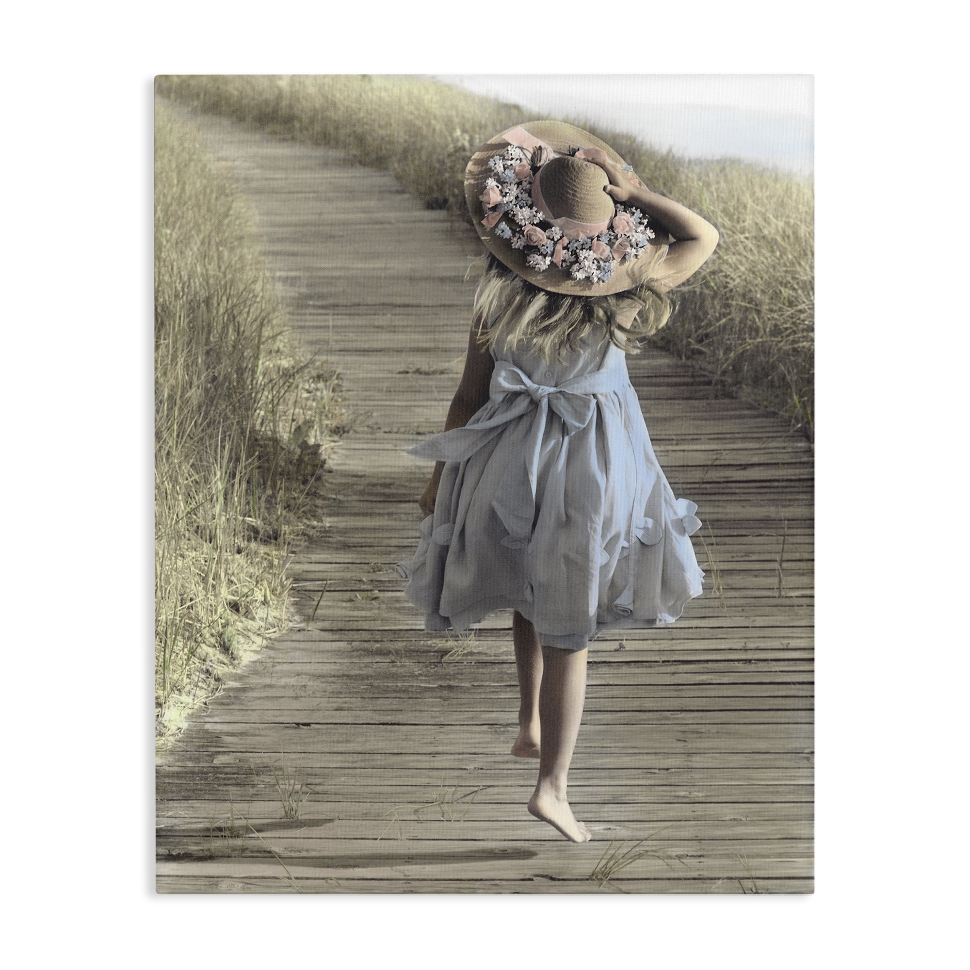 Stupell Industries Girl With Sun Hat Walking Canvas Wall Art, design by Kendra Dew