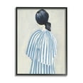 thumbnail image 1 of Stupell Industries Girl in Blue Striped Dress Beauty & Fashion Painting Black Framed Art Print Wall Art, 16 x 20, 1 of 8