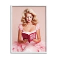thumbnail image 1 of Stupell Industries Girl in Pink Reading Literature & Flim Painting White Framed Art Print Wall Art, 24 x 30, 1 of 9