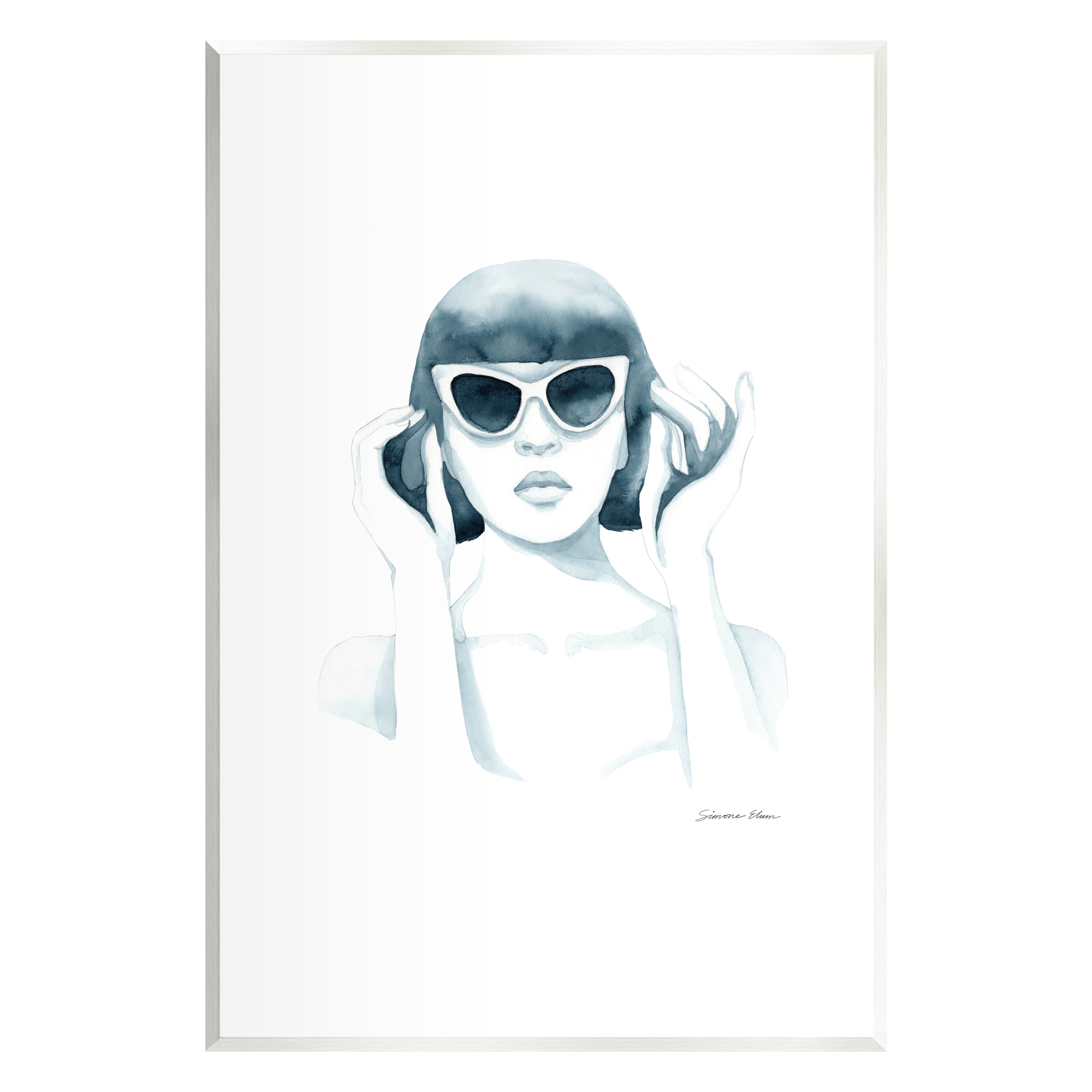 Stupell Industries Girl in Retro Sunglasses Beauty & Fashion Painting Unframed Art Print Wall Art, 10 x 15