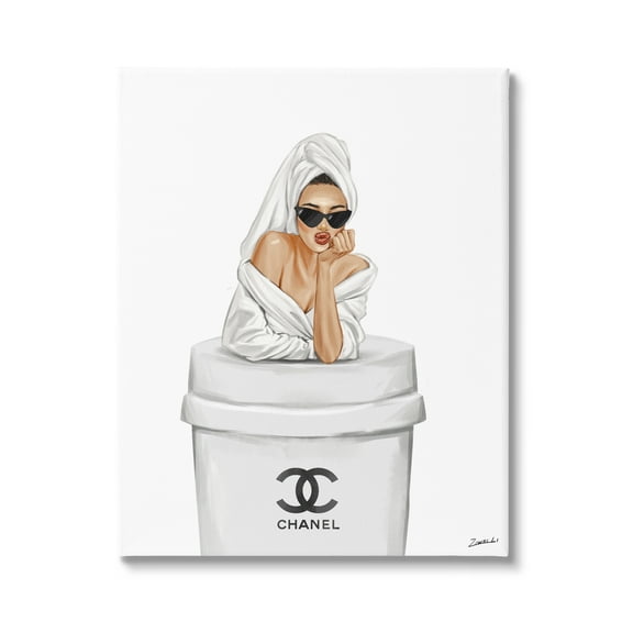 Stupell Industries Girl in Robe Morning Coffee Food & Beverage Painting Gallery Wrapped Canvas Print Wall Art, 16 x 20