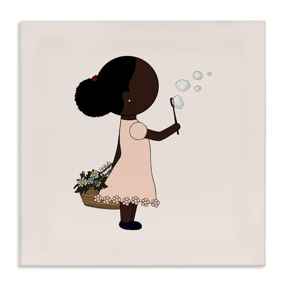 Stupell Industries Girl with Bubbles Canvas Wall Art design by Sierra Siler, 36 x 36