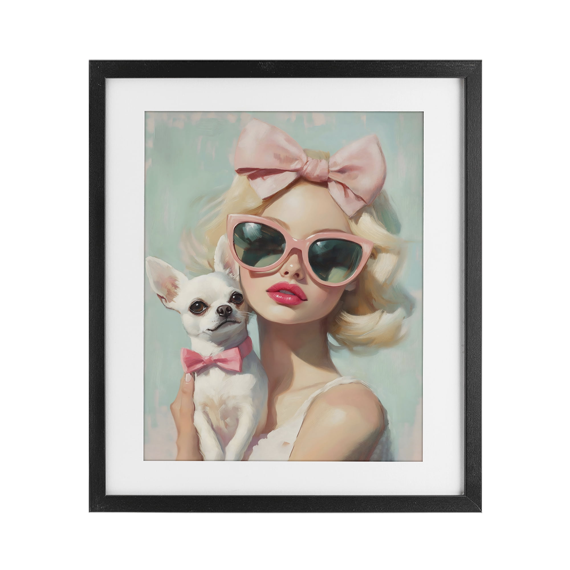Stupell Industries Girl with Chihuahua Black Framed Print Under Glass, design by The Prints Vibe