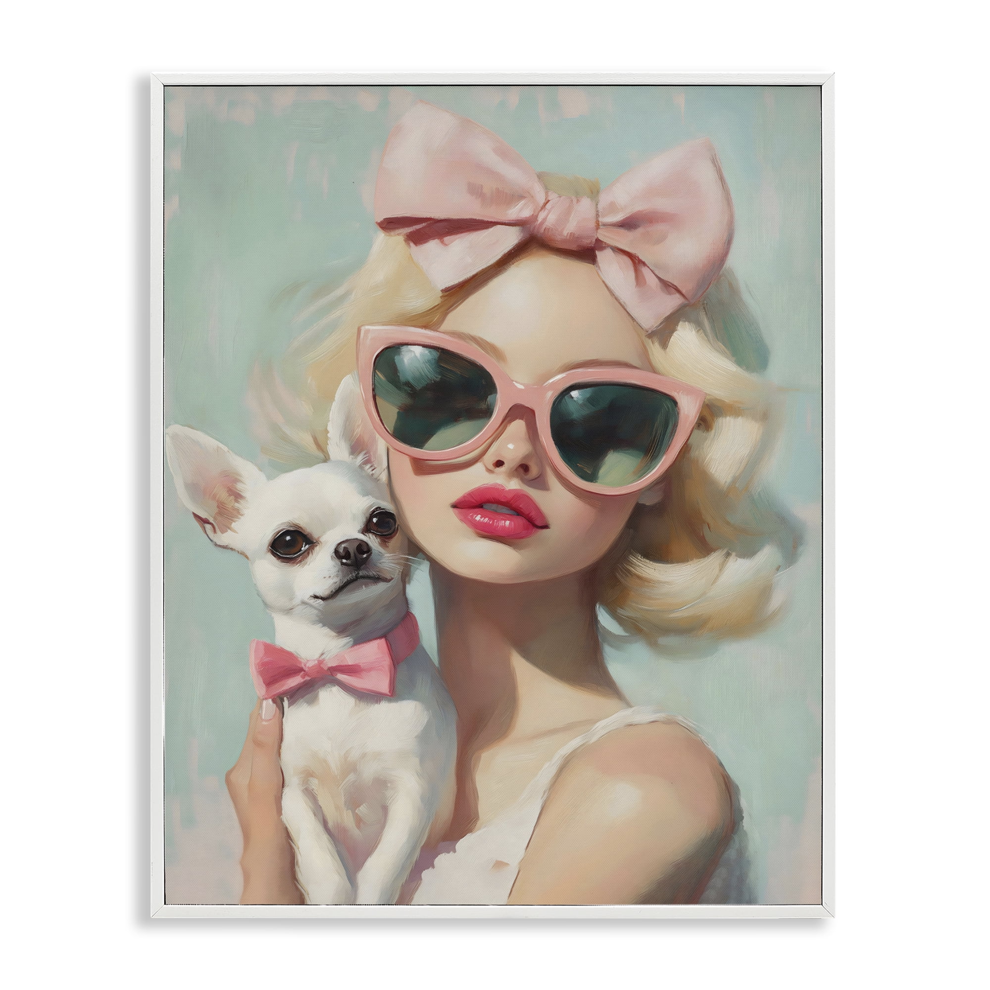 Stupell Industries Girl with Chihuahua White Framed Giclee Art, design by The Prints Vibe