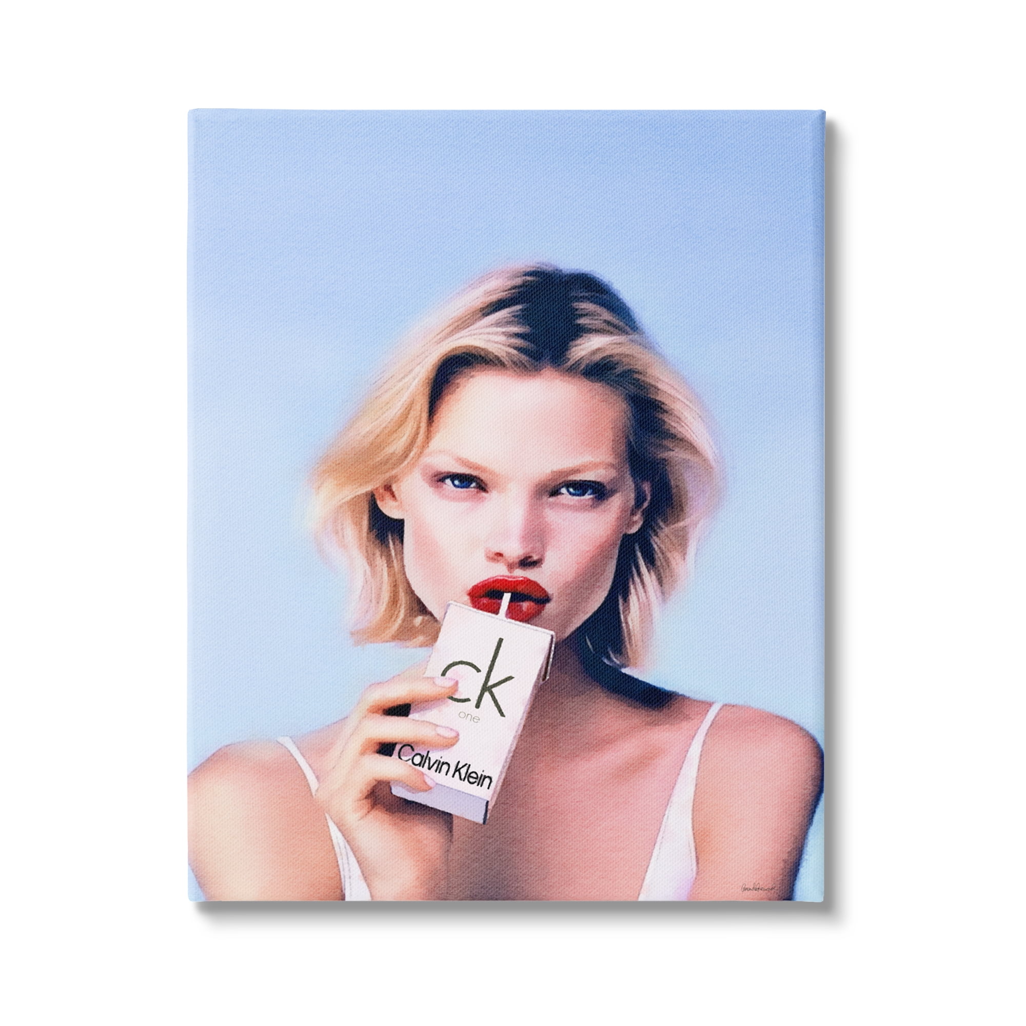 Stupell Industries Girl with Fashion Drink Beauty & Fashion Painting Gallery Wrapped Canvas Print Wall Art, 30 x 40