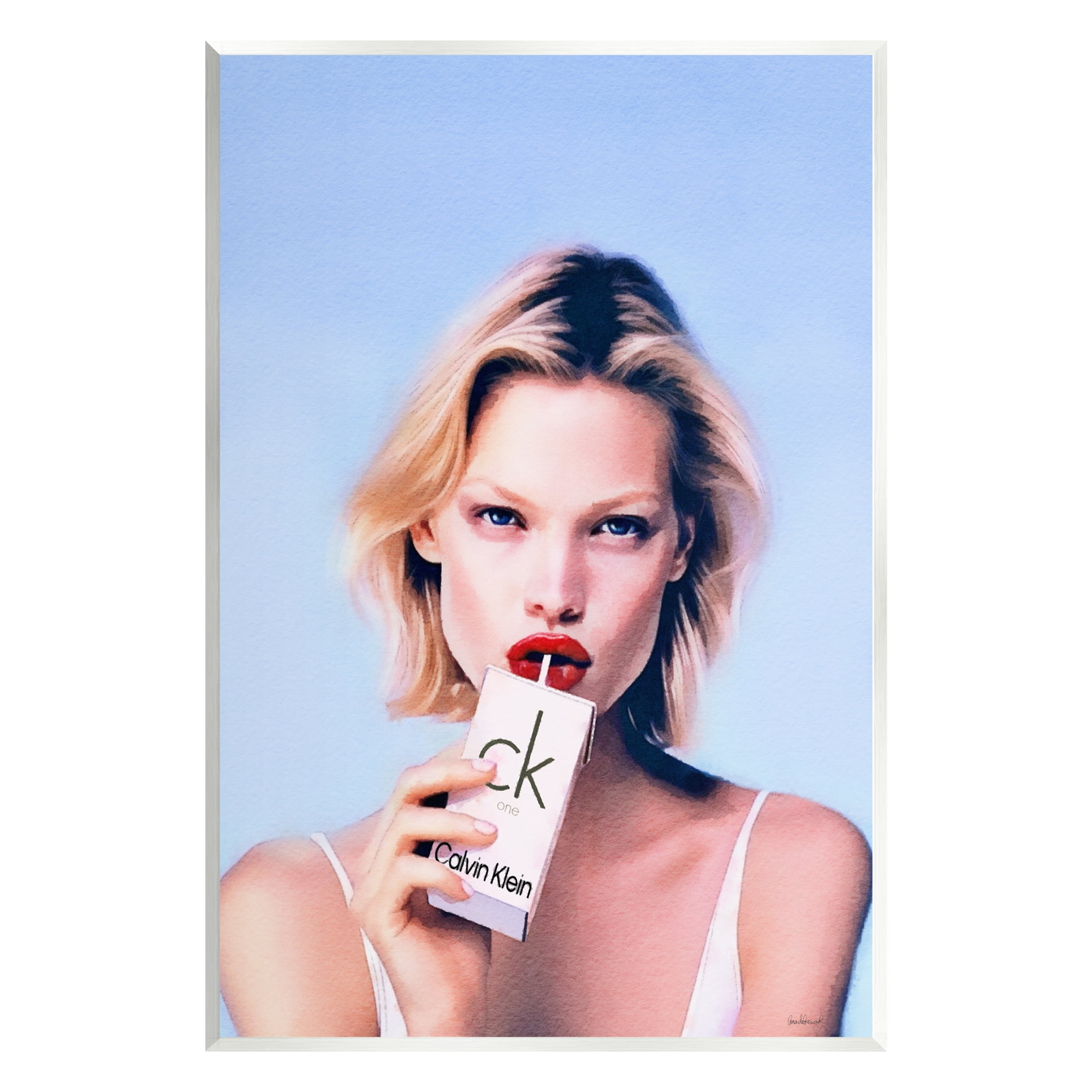 Stupell Industries Girl with Fashion Drink Beauty & Fashion Painting Unframed Art Print Wall Art, 10 x 15